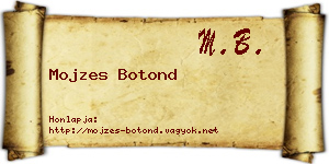 Mojzes Botond névjegykártya